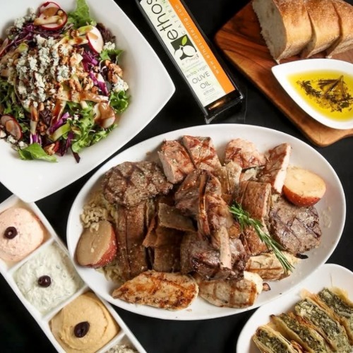 plated greek food
